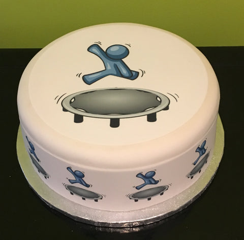 Trampoline 01 Edible Icing Cake Topper or Ribbon