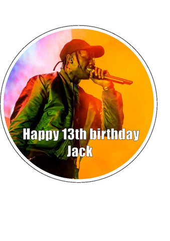 Travis Scott 01 Edible Icing Cake Topper or Ribbon