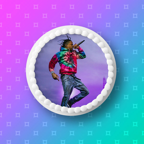 Travis Scott 02 Edible Icing Cake Topper or Ribbon