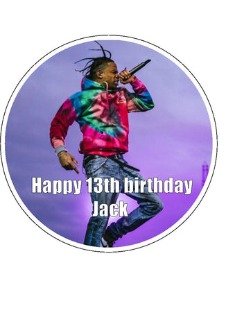 Travis Scott 02 Edible Icing Cake Topper or Ribbon