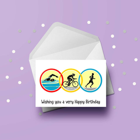 Triathlon Birthday Card