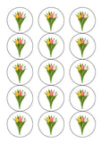 Tulip Flowers Edible Icing Cake Topper