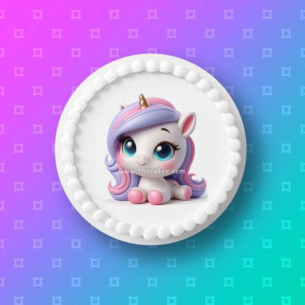 Unicorn 01 Edible Icing Cake Topper