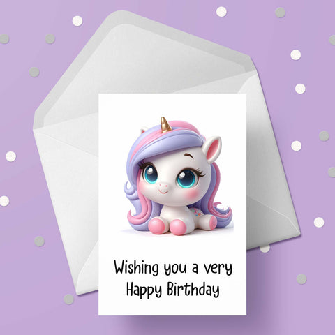 Unicorn 01 Birthday Card