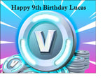 Fortnite V Bucks Edible Icing Cake Topper