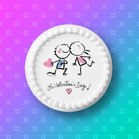 Valentine's Day Edible Icing Cake Topper 25