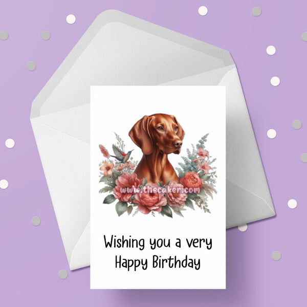 Vizsla Dog Birthday Card 02