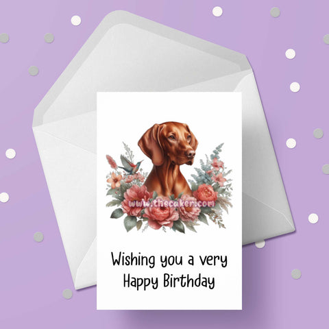 Vizsla Dog Birthday Card 02