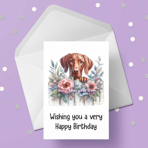 Vizsla Dog Birthday Card 03