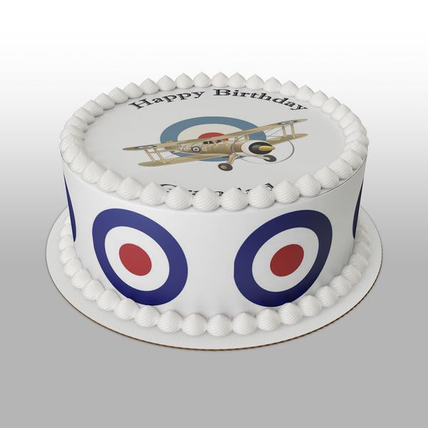 WW2 Plane Edible Icing Cake Topper or Ribbon