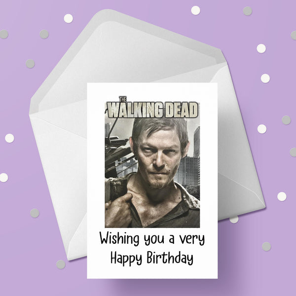 The Walking Dead 04 Birthday Card - Daryl Dixon