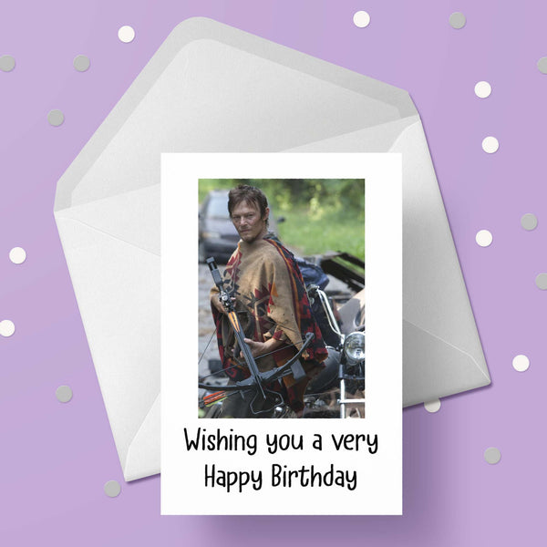 The Walking Dead 10 Birthday Card - Daryl Dixon