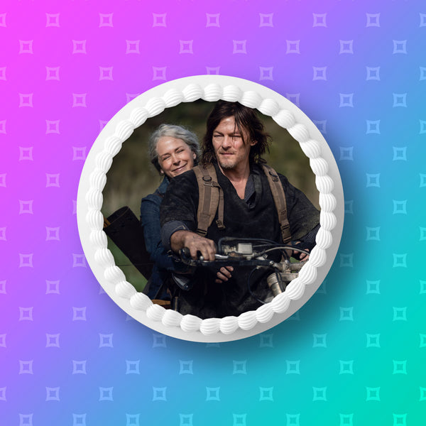 The Walking Dead 11 Edible Icing Cake Topper - Daryl & Carol