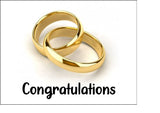 Wedding Edible Icing Cake Topper - Gold wedding rings