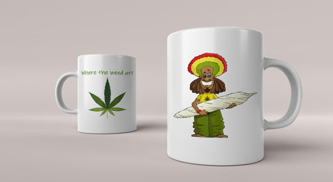 Weed Mug 02 - Man with big joint