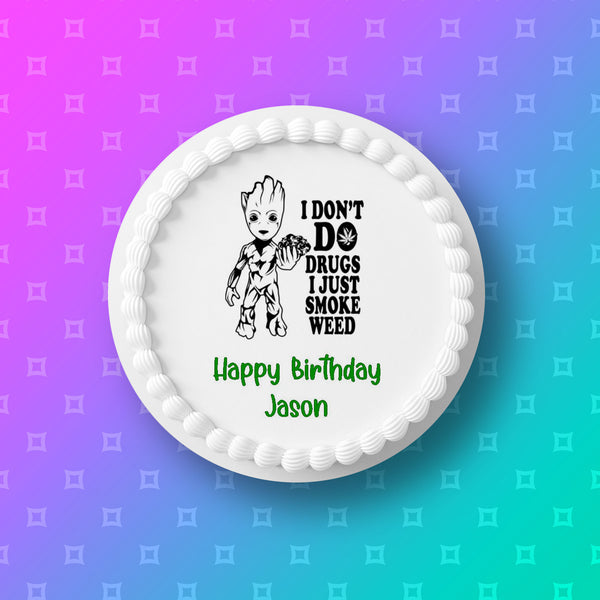 Weed, Cannabis, Marijuana Edible Icing Cake Topper 06