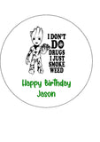 Weed, Cannabis, Marijuana Edible Icing Cake Topper 06