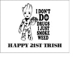 Weed, Cannabis, Marijuana Edible Icing Cake Topper 06