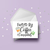 Weed, Cannabis Birthday Card 09 - Cannabis & Coffee