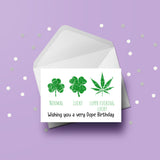 Weed, Cannabis Birthday Card 11 - Super Lucky