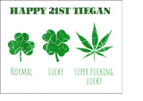 Weed, Cannabis, Marijuana Edible Icing Cake Topper 11 - Super Lucky