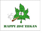 Weed, Cannabis, Marijuana Edible Icing Cake Topper 15 - Funny skunk leaf