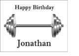 Weight Lifting 02 Edible Icing Cake Topper or Ribbon