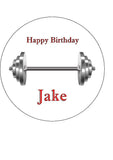 Weight Lifting 02 Edible Icing Cake Topper or Ribbon