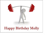 Weight Lifting 01 Edible Icing Cake Topper or Ribbon