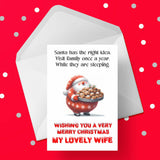 Christmas card for Wife - Funny Santa & Family