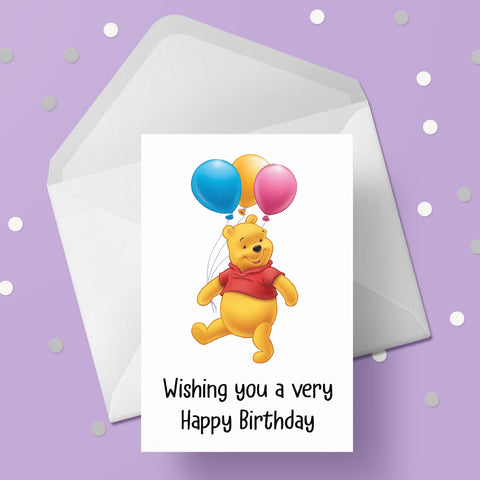 Winnie The Pooh 02 Birthday Card