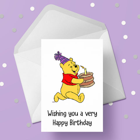 Winnie The Pooh 03 Birthday Card