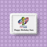 World Cup 2026 Football Edible Icing Cake Topper or Topper 03