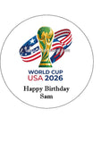 World Cup 2026 Football Edible Icing Cake Topper or Topper 03