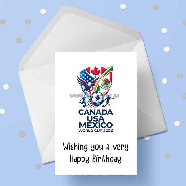 World Cup 2026 Football Birthday Card 02