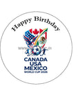 World Cup 2026 Football Edible Icing Cake Topper or Topper 02