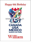 World Cup 2026 Football Edible Icing Cake Topper or Topper 02