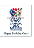 World Cup 2026 Football Edible Icing Cake Topper or Topper 02