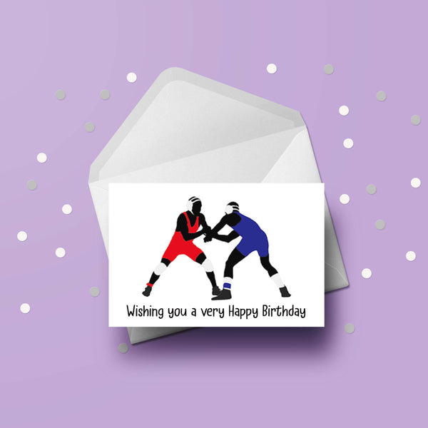 Wrestling Birthday Card