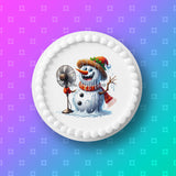 Christmas Cake Topper 01 - Funny snowman melting from fan