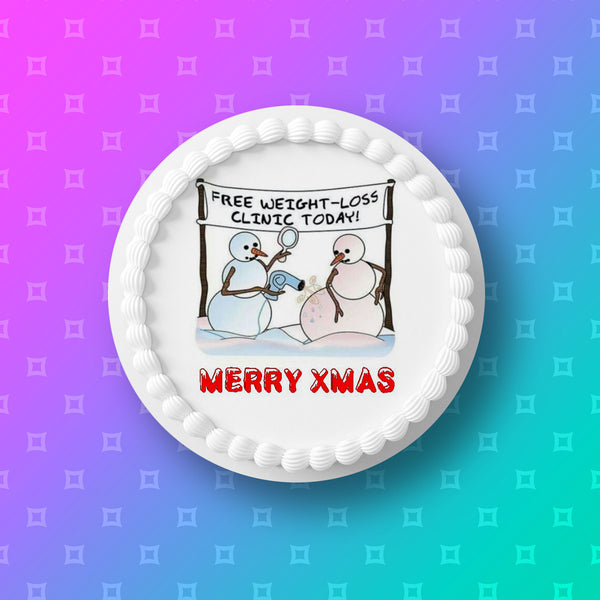 Christmas Cake Topper 01 -  Funny Diet Theme