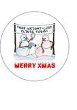 Christmas Cake Topper 01 -  Funny Diet Theme