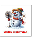 Christmas Cake Topper 01 - Funny snowman melting from fan