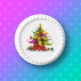 Christmas Cake Topper 03 - Cute fairy house Christmas tree