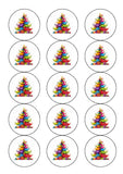Christmas Cake Topper 11 - Cute Whimsical Colourful Quirky Tree