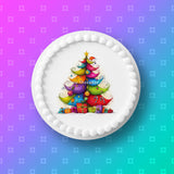 Christmas Cake Topper 11 - Cute Whimsical Colourful Quirky Tree