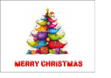 Christmas Cake Topper 11 - Cute Whimsical Colourful Quirky Tree