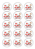 Christmas Cake Topper 15 -  Funny Santa and Rudolph