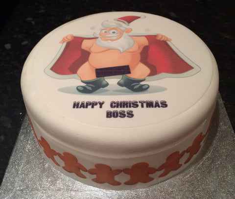 Christmas Cake Topper 17 -  Funny, Rude, Flashing Santa