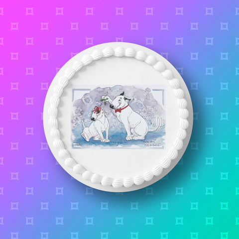 Christmas Cake Topper 26 - Kissable Bull Terriers
